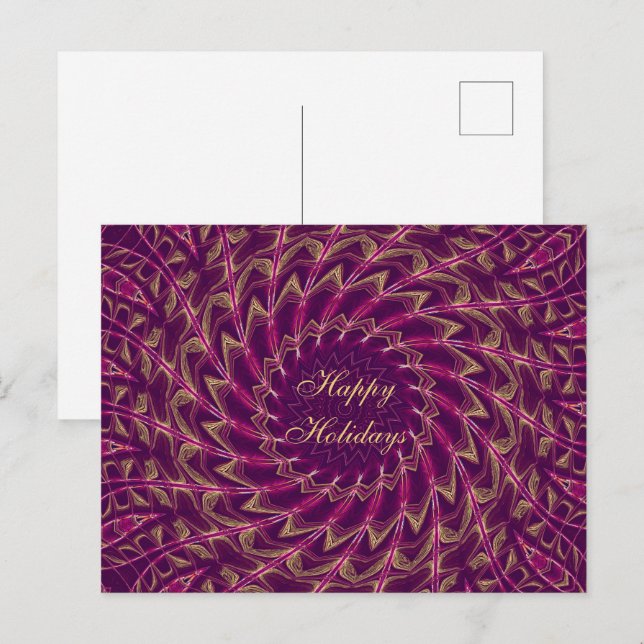 Cartão Postal Cartão-postal de Design de Dourado Roxo Vermelho (Frente/Verso)