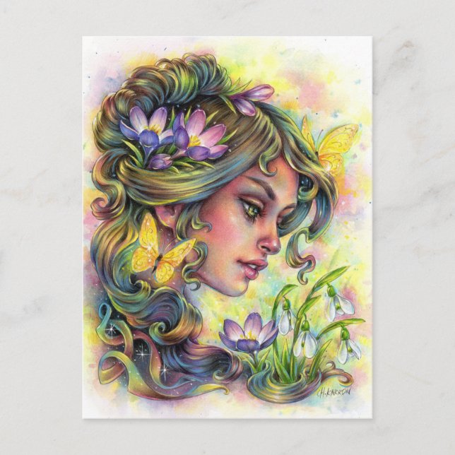 Cartão Postal Cartão-postal de despertar primavera (Frente)