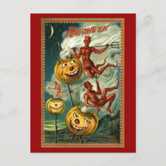 Cartão Postal Cartão-postal de Devils e JOLs do Halloween