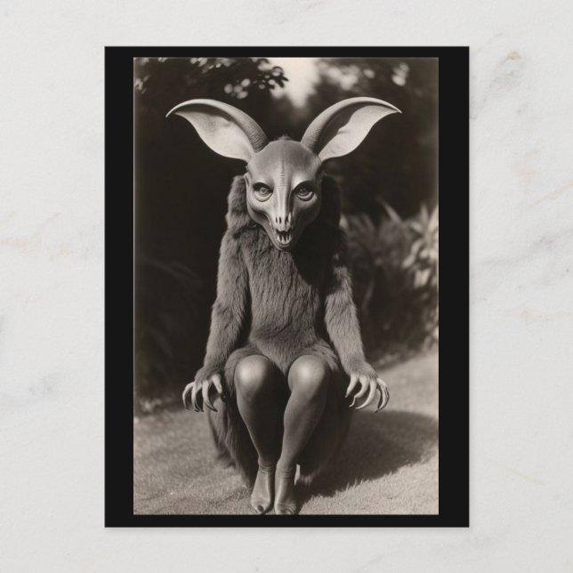 Cartão Postal Cartão-postal de Dia das Bruxas com Bat Estranho (Frente)