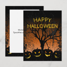 Cartão Postal Cartão-postal de Dia das Bruxas Spooky da Árvore S