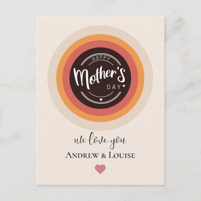 Cartão Postal Cartão-postal de dia de as mães Feliz (Frente)