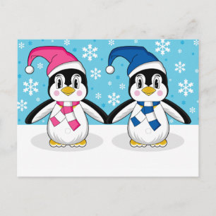 Cartão Postal Cartão-postal de dois pinguins-cômodos