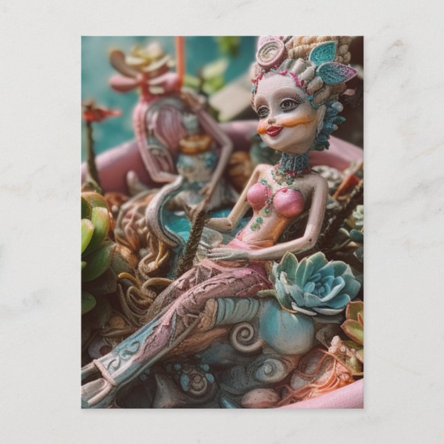 Cartão Postal Cartão-postal de Doll e Plantas (Frente)