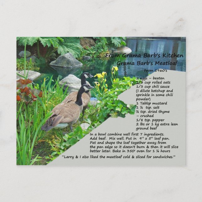 Cartão Postal Cartão-postal de duas receitas (Frente)