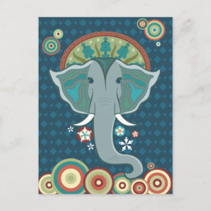 Cartão Postal Cartão-postal de elefante azul