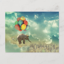 Cartão Postal Cartão-postal de elefante de balão surreal