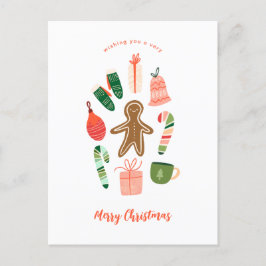 Cartão Postal Cartão-postal de Enfeites de natal ilustrado