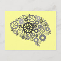 Cartão-postal de engrenagens cerebrais