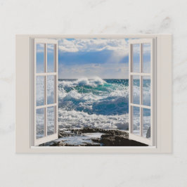 Cartão Postal Cartão-postal de entrada de ondas do oceano