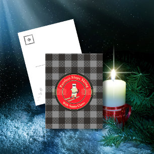 Cartão Postal Cartão-postal de Esqui Puro-Slope com Papais noeis