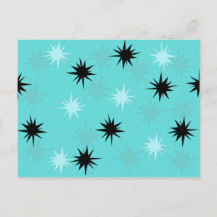 Cartão Postal Cartão-postal de Estrelas Turquoise Atômica