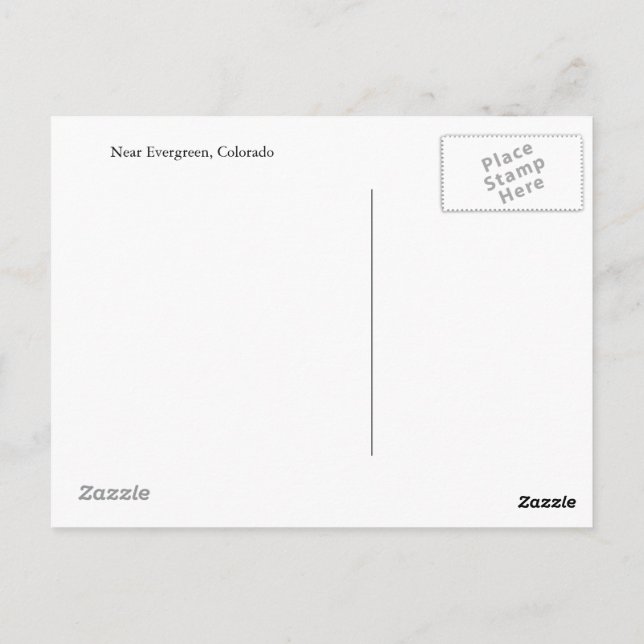 Cartão Postal Cartão-postal de Evergreen, Colorado (Verso)