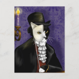 Cartão Postal Cartão-postal de fantasia de Tuxedo Cat Fantasy