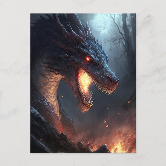 Cartão Postal Cartão-postal de fantasia do Dragão-Fogo (Frente)