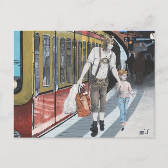 Cartão Postal Cartão-postal de fantasia fantasia do trem alemão  (Frente)