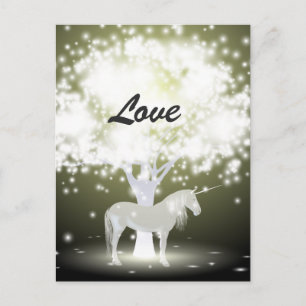 Cartão Postal Cartão-postal de fantasia mística de amor do Unico