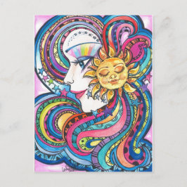Cartão Postal Cartão-postal de Fantasia Rainbow Girl