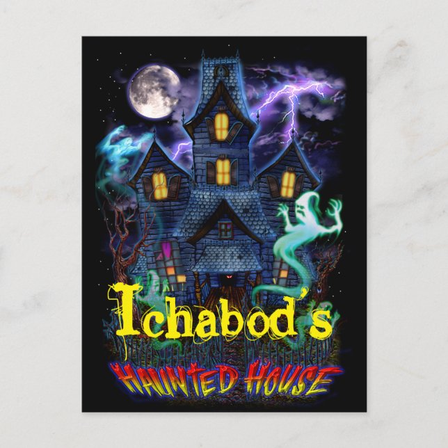 Cartão Postal Cartão-postal de fantasmas da casa assombrada (Frente)