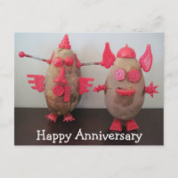 Cartão-postal de feliz aniversário de batatas espa