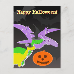 Cartão Postal Cartão-postal de Feliz Halloween dos Dinossauros