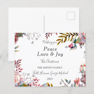 Cartão Postal Cartão-postal de Feliz Natal para a Família Joy Pe
