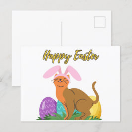 Cartão Postal Cartão-Postal De felz pascoa Para O Gato Lover