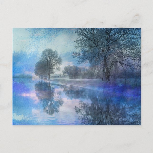 Cartão Postal Cartão-postal de Feriado de Reflexão do Inverno (Frente)