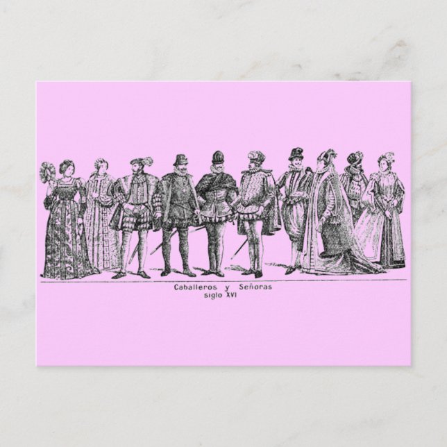 Cartão Postal Cartão-postal de figurinos históricos (Frente)
