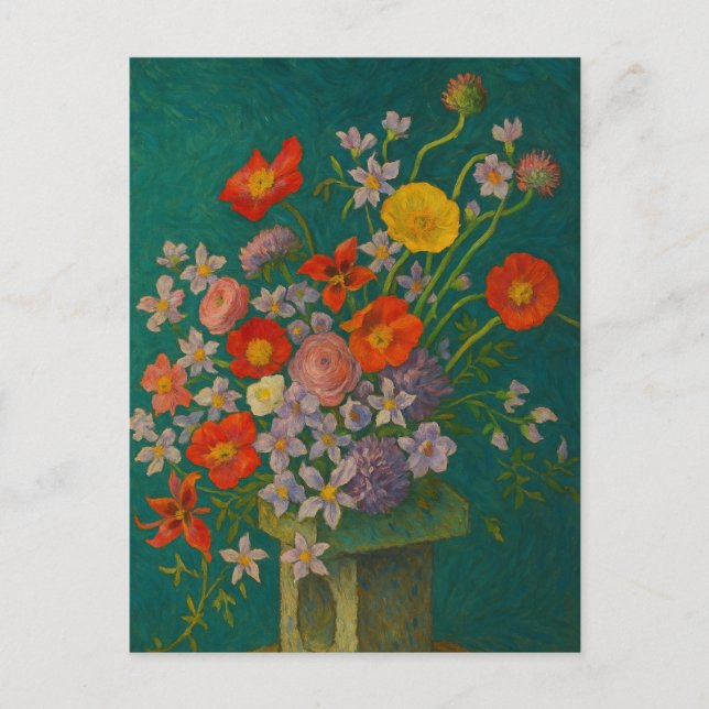 Cartão Postal Cartão-postal de flor em vase (Frente)