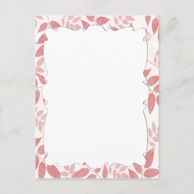 Cartão Postal Cartão-postal de Folhas Rosa (Frente)