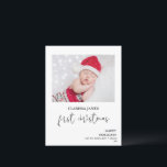 Cartão Postal Cartão-postal de fotos para caligrafia natalícia<br><div class="desc">Primeiro cartão postal de Natal Foto do cartão postal Foto do solteiro moderno no primeiro cartão postal de Natal com uma caligrafia moderna, o primeiro Natal e o pequeno desenho da árvore de Natal. Sua saudação de Natal aparece atrás. Este moderno primeiro cartão postal de Natal é uma forma doce...</div>