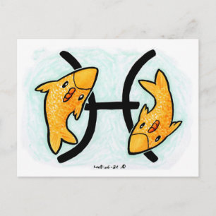 Cartão Postal Cartão-postal de frango peixes