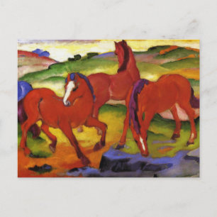 Cartão Postal Cartão-postal de Franz Marc Grazing Cavalos