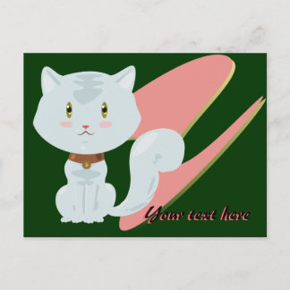 Cartão Postal Cartão-postal de gato branco