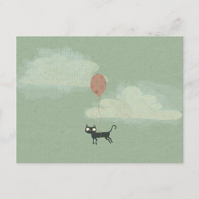 Cartão Postal Cartão-postal de gato voador (Frente)