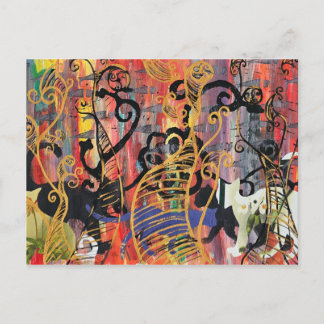 Cartão Postal Cartão-postal de Gatos Orquídeas