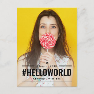 Cartão Postal Cartão-postal de Graduação de Cor Editável da Hash