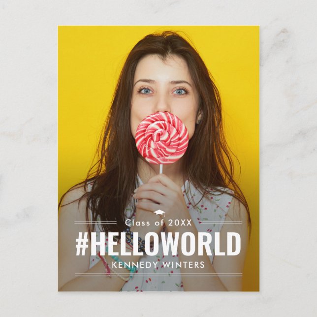 Cartão Postal Cartão-postal de Graduação de Cor Editável da Hash (Frente)