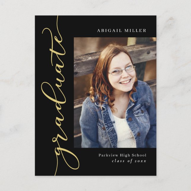 Cartão Postal Cartão-postal de Graduação de Cores Editável Lado  (Frente)