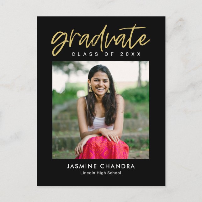 Cartão Postal Cartão-postal de graduação de cores editável notav (Frente)