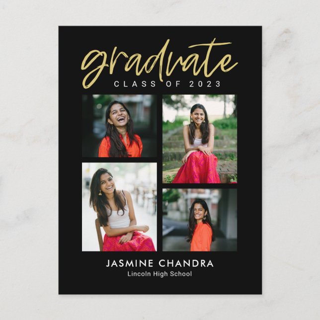 Cartão Postal Cartão-postal de graduação de cores editável notav (Frente)