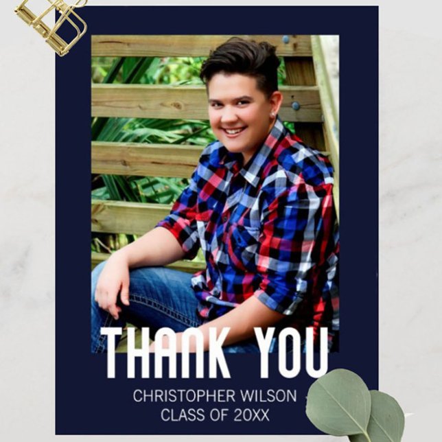 Cartão Postal Cartão-postal de Graduação de Foto de Borda Azul (Criador carregado)