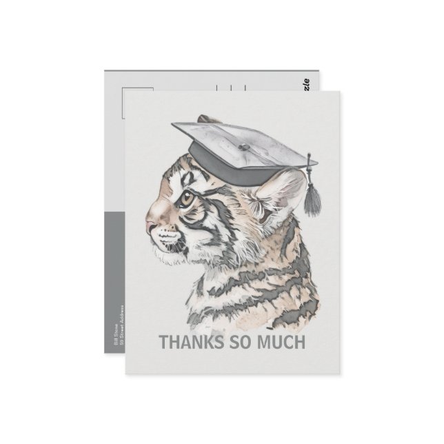 Cartão Postal Cartão-postal de Graduação Único Obrigado (Frente/Verso In Situ)