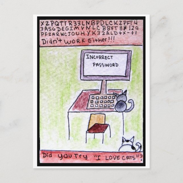 Cartão Postal Cartão-postal de Hackers Cat (Frente)