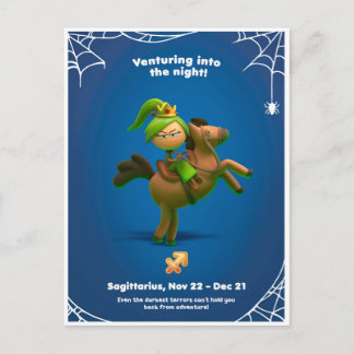 Cartão Postal Cartão-postal de Halloween para Sagittarius