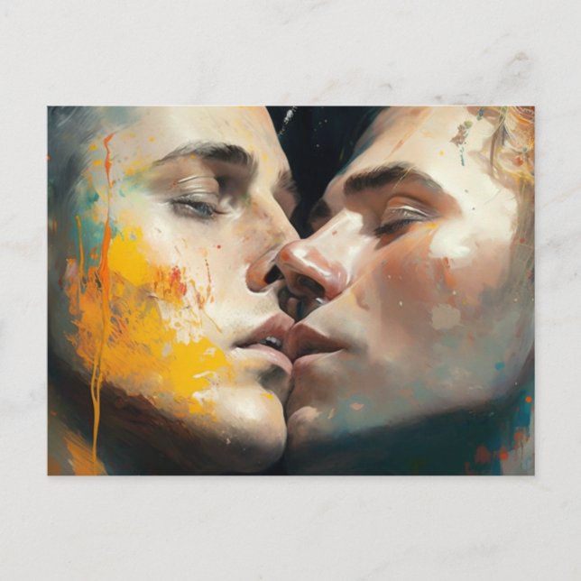 Cartão Postal Cartão-postal de Homens Beijando (Frente)