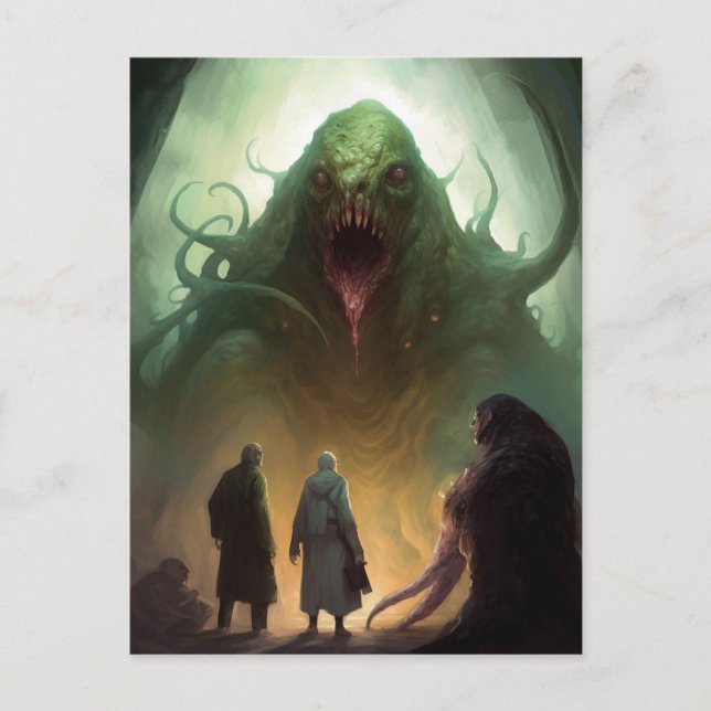 Cartão Postal Cartão-postal de horrorosa criatura verde (Frente)