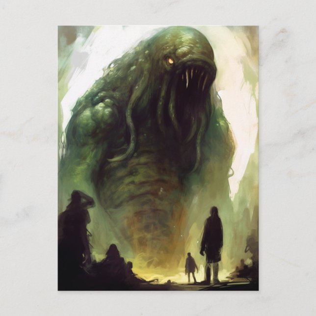 Cartão Postal Cartão-postal de horrorosa criatura verde (Frente)