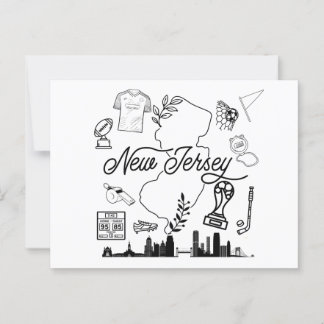 Cartão Postal Cartão-postal de Ícones Desportivos de Nova Jersey